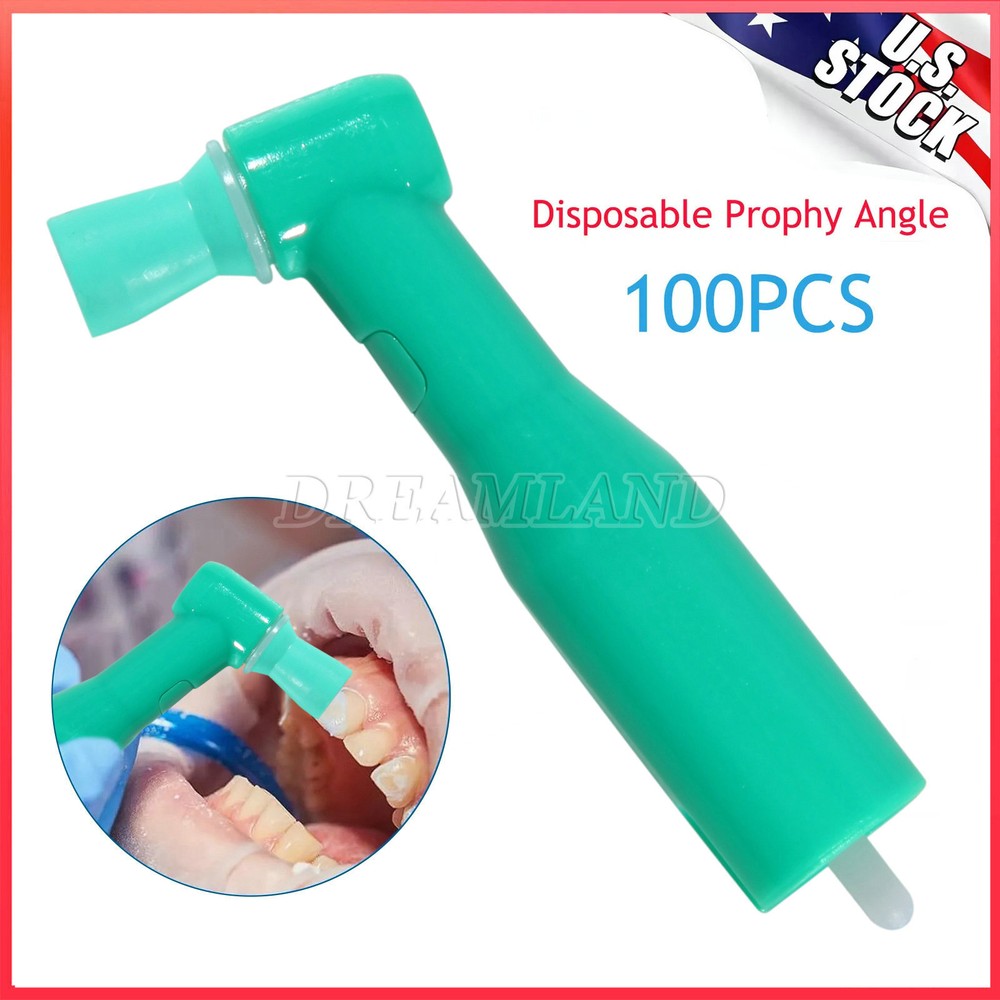 100pcs Dental Disposable Prophy Angles Regular Cup Latex Free Right Angle 105°
