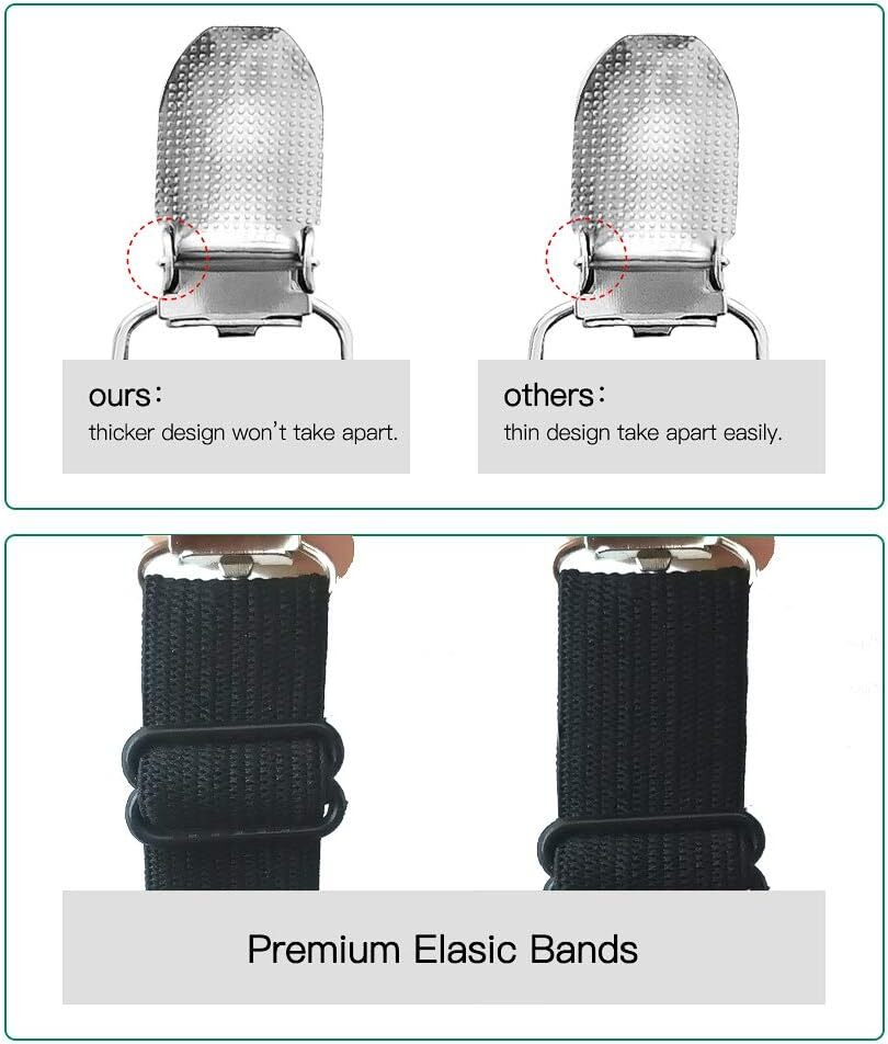Adjustable Bed Sheet Clips, Sheet Fasteners Holder Straps and Suspender,