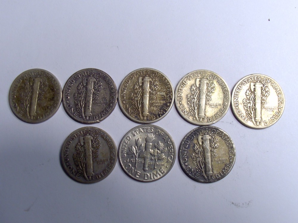 9 PC Ten Cent Dimes Pre 1964 Silver Ships FREE