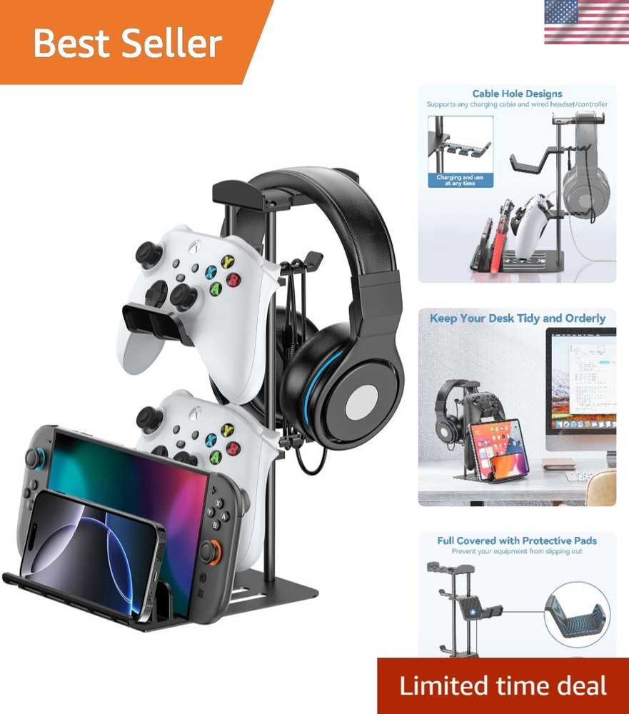 Headphone Stand, Controller Holder & Headset Holder for Desk, Earphone Stand ...