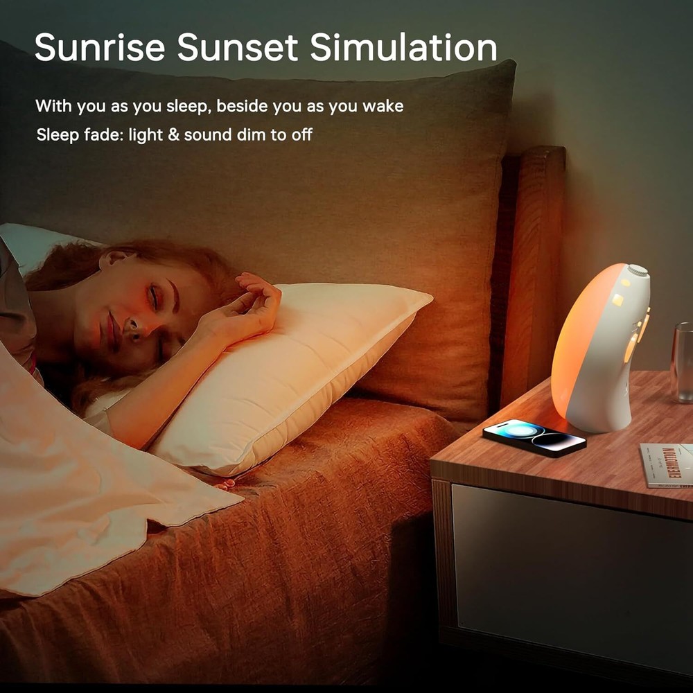 Sunrise Alarm Clock with Bluetooth Speaker, Backlight Sleep Aid, Night Light
