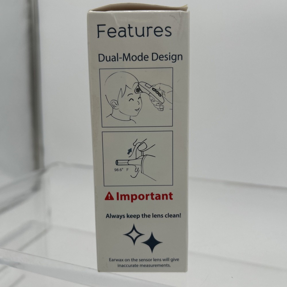 Forehead and ear thermometer dual mode infrared