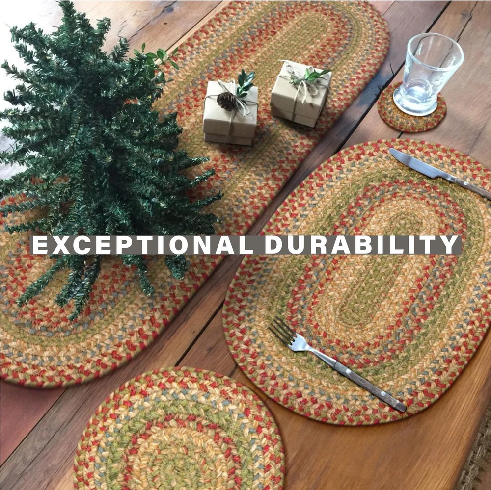 Azalea Oval Table Runner - 11"x36" Multicolor - Handcrafted with Jute - Rich ...