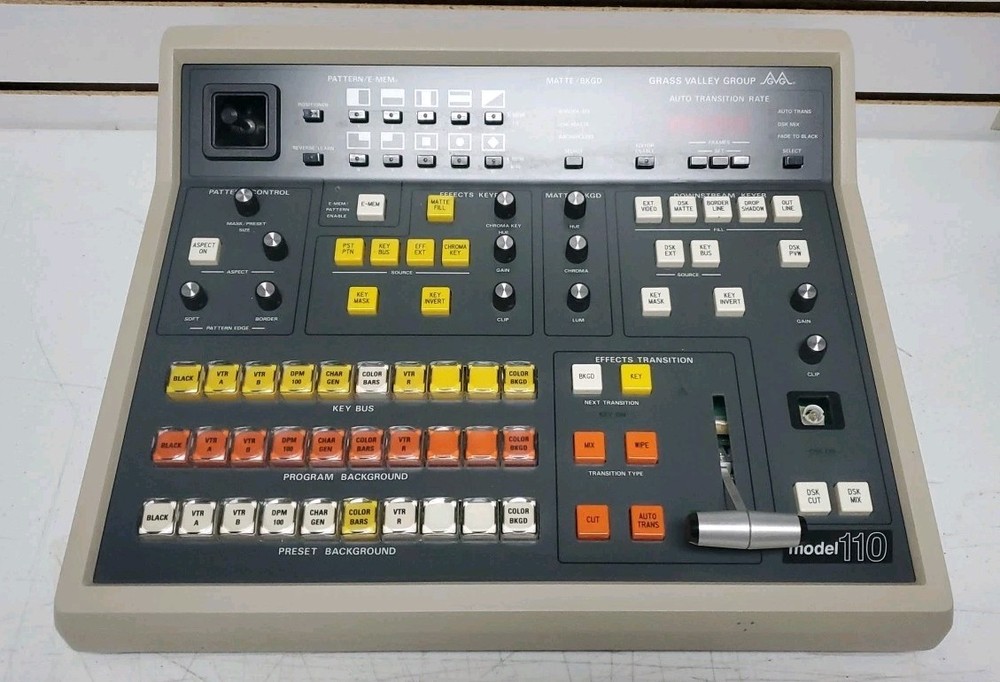 Grass Valley Group Model 110 Video Production Switcher Panel w/Cable - Untested