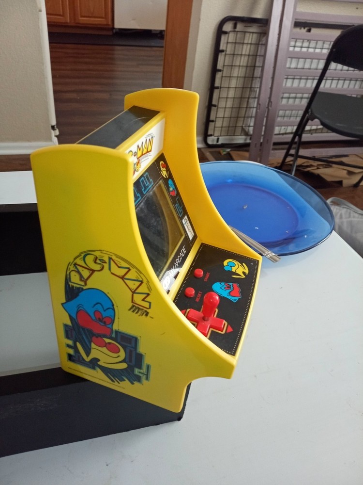 Tiny Arcade Pac-Man 3.5" Mini Retro Game - Functional Arcade Cabinet Yellow
