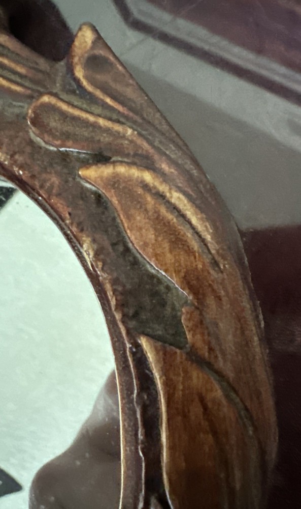 Vintage Wooden Hand Mirror