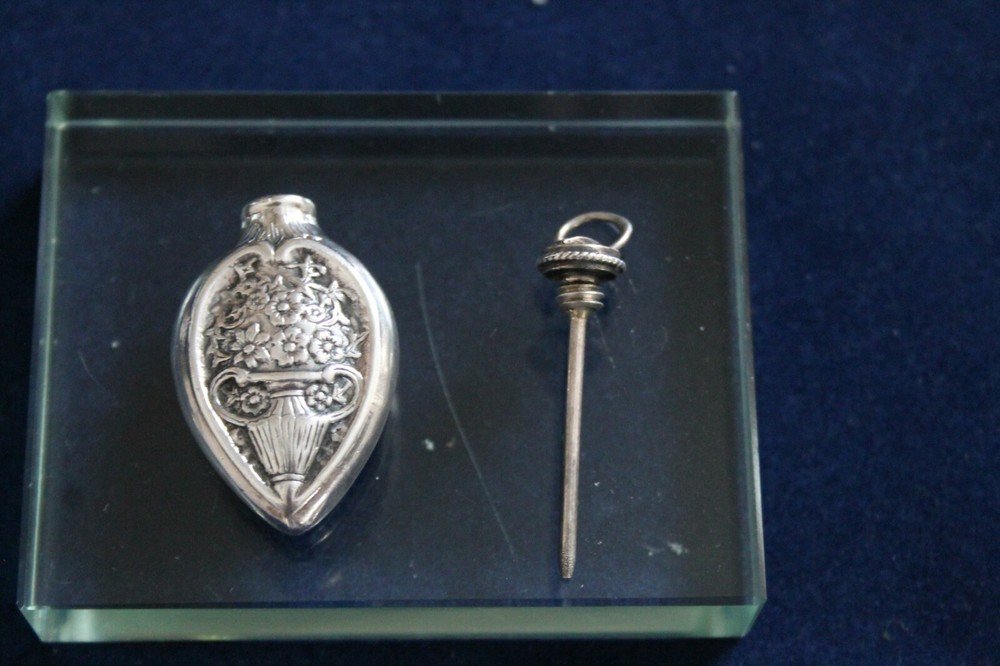 Sterling Silver Perfume Bottle Chatelaine
