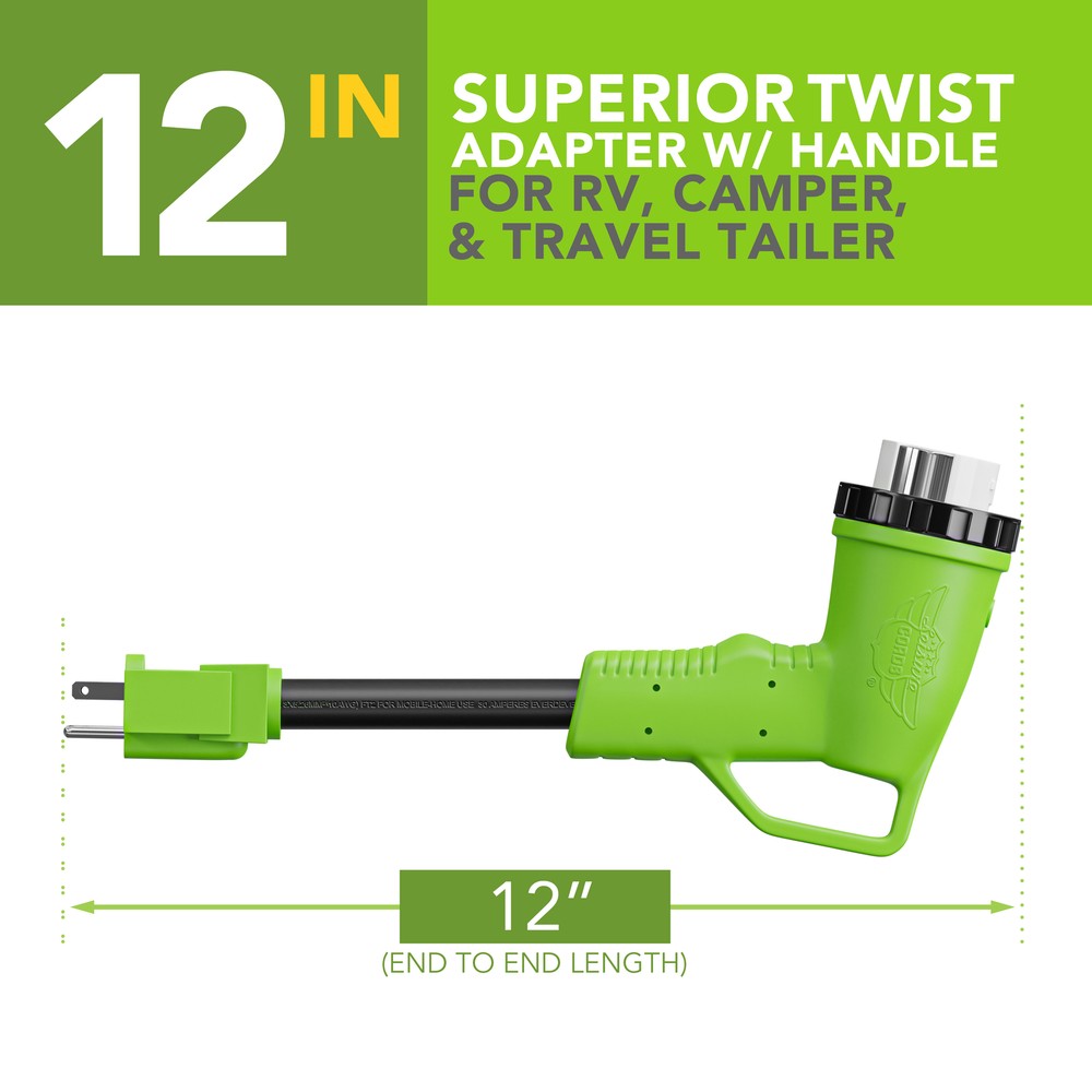 50 amp to 15 amp adapter RV Power Cord Detachable PLUG 90 Twist Lock Connector