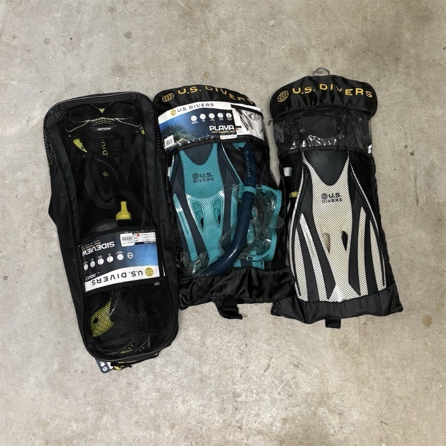 U.S. Divers Playa Snorkel and Fin Sets, Snorkel Sets, Multiple Colors Available