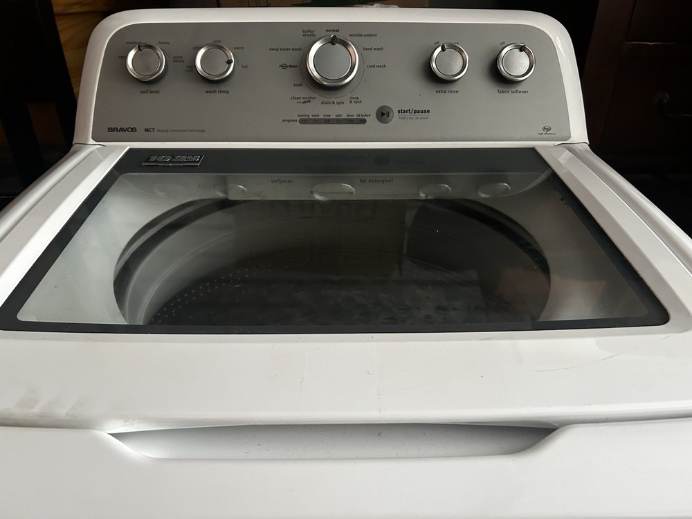 Maytag Bravos MCT Top-Loading Electric Washer & Dryer Set, White