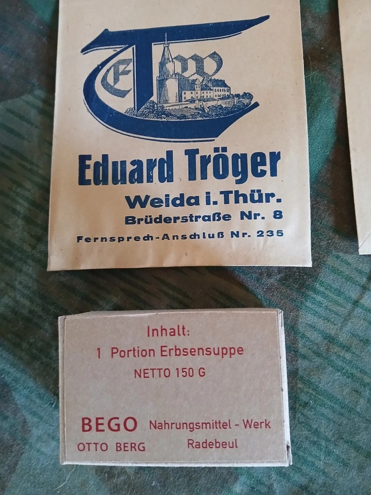 WW2 German reproduction ration components, new, usable, eatable