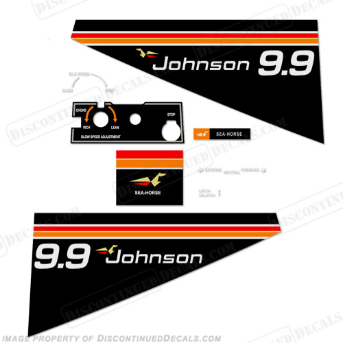 Fits Johnson 1975 9.9hp Decals