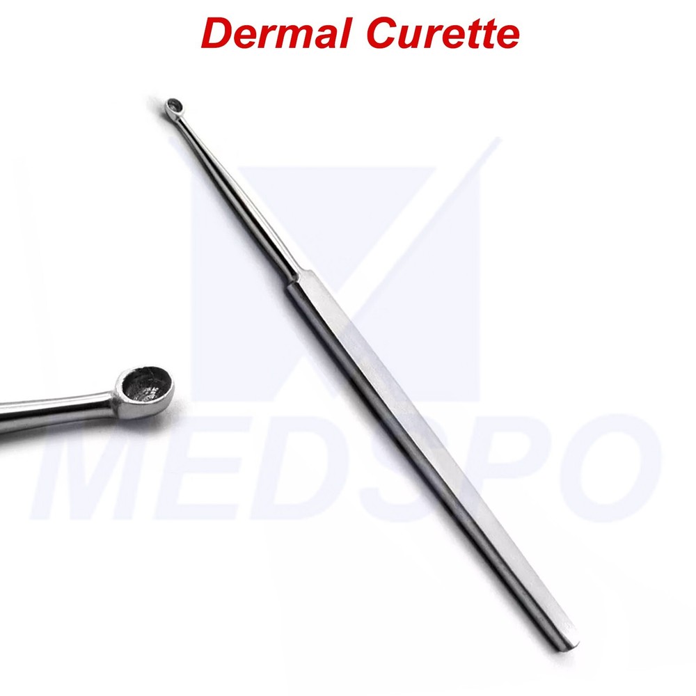Dermal Curette Single End Scraper Surgical Dermatology Instruments NEW