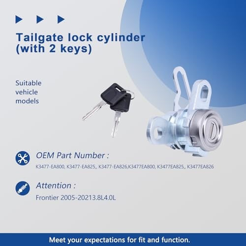 Tailgate Lock Cylinder with Keys Fit for Frontier 2005-2021 Rear Tailgate