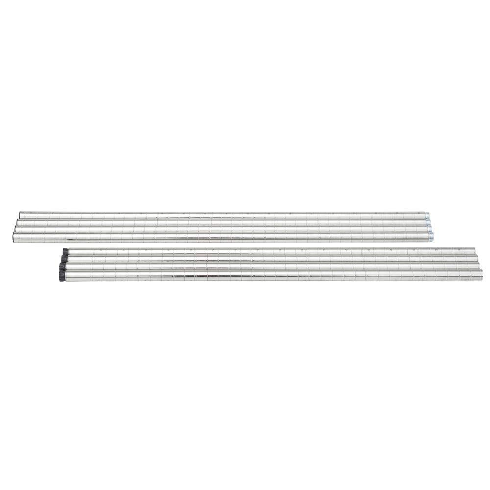 HUBERT® Wire Shelving Soft Silver Post Pack - 74" H