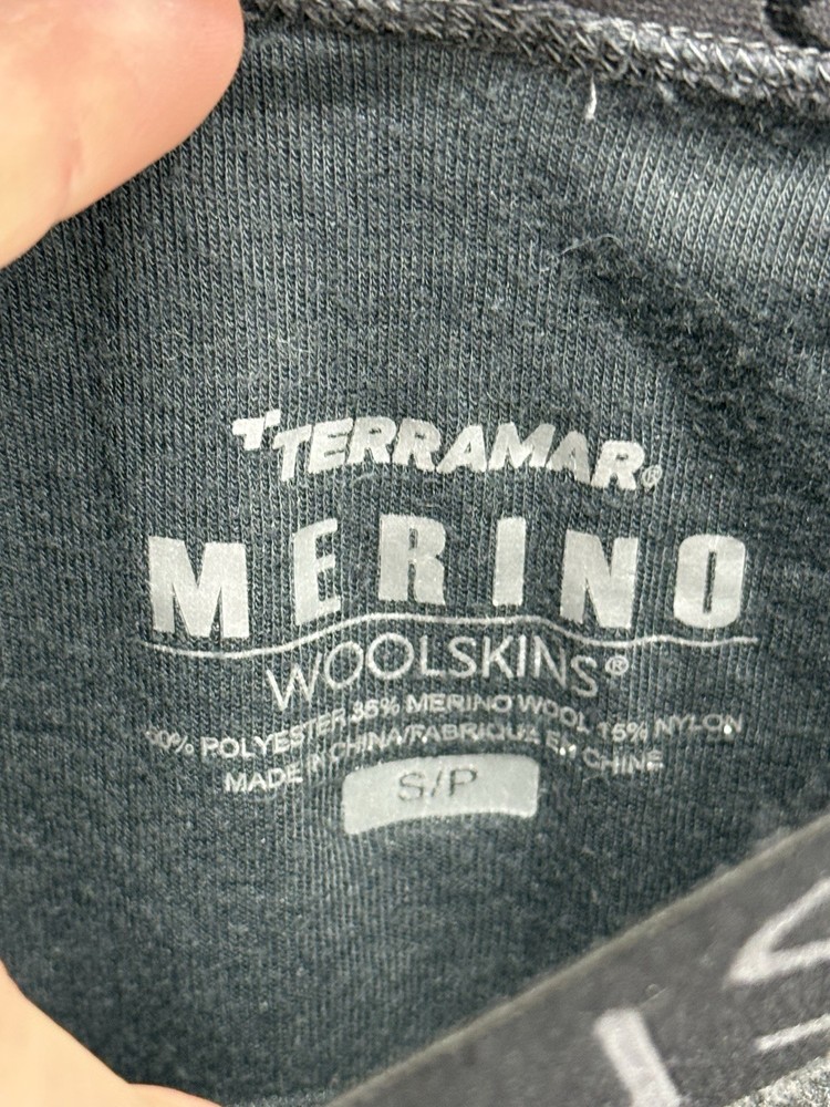 Terramar Woolskins Men's Base layer Bottoms Small Gray Merino Wool Blend Pull On