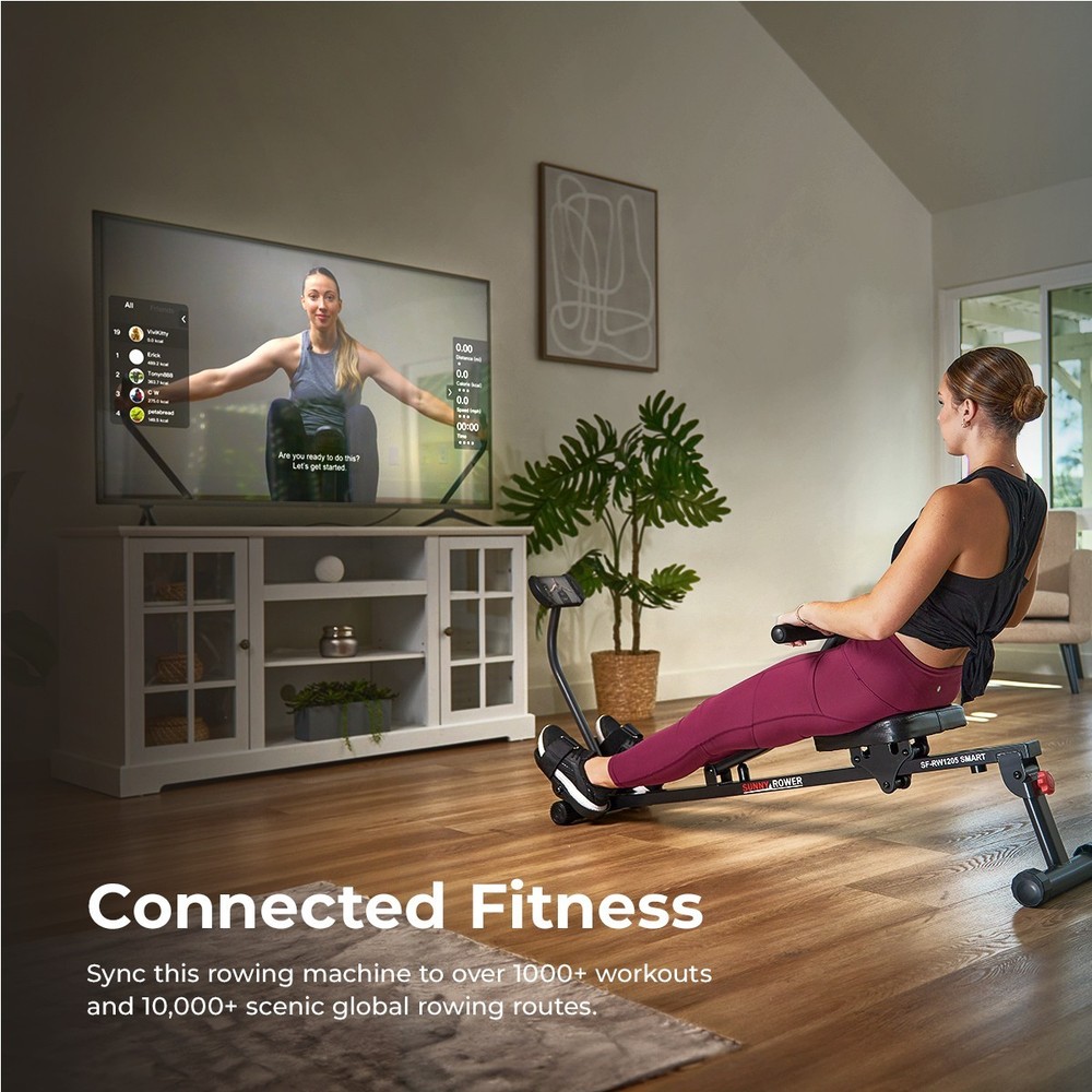 Compact Rowing Machine Quiet Smooth Adjustable Resistance Fully Body Workout