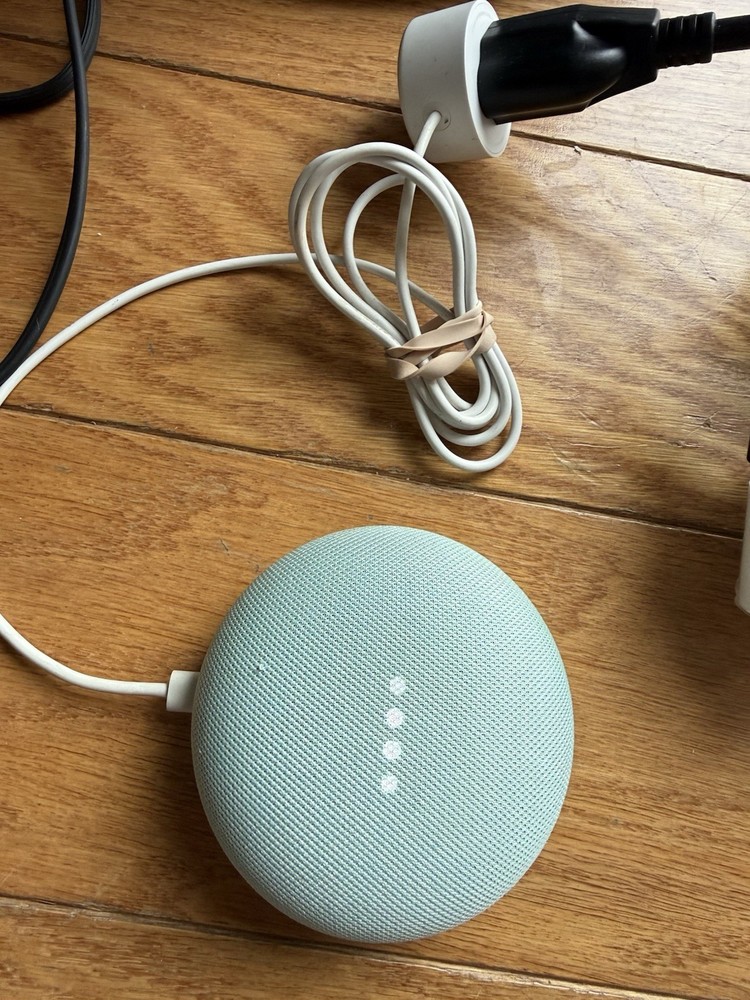 Used Google Home Mini Smart Assistant GA00275-US Aqua Tested 2