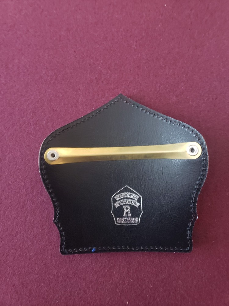 Leather Firefighter Shield Front U.S.Navy 5" x 5 1/2" Shield.