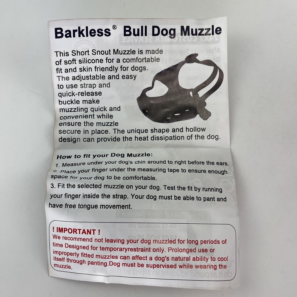 BARKLESS Dog Muzzle for Short Snout Dogs, Soft Silicone Muzzle for Biting Large
