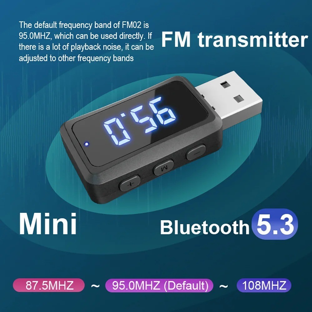 Bluetooth 5.4 Car Transmitter Receiver Handsfree Call USB Mini Wireless Audio