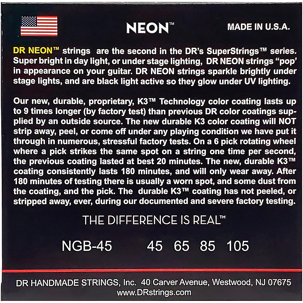 DR Strings Neon Green Medium 4 String Bass Strings