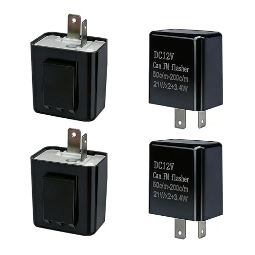 4 PCS 2 Pin Flasher Relay, Adjustable Frequency Blinker Relay, Waterproof Car