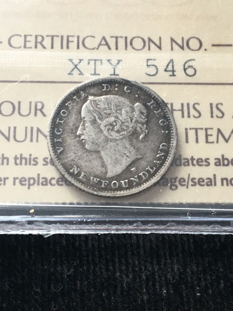 1876H ICCS Graded Newfoundland ¢5 Cent **VF-20**