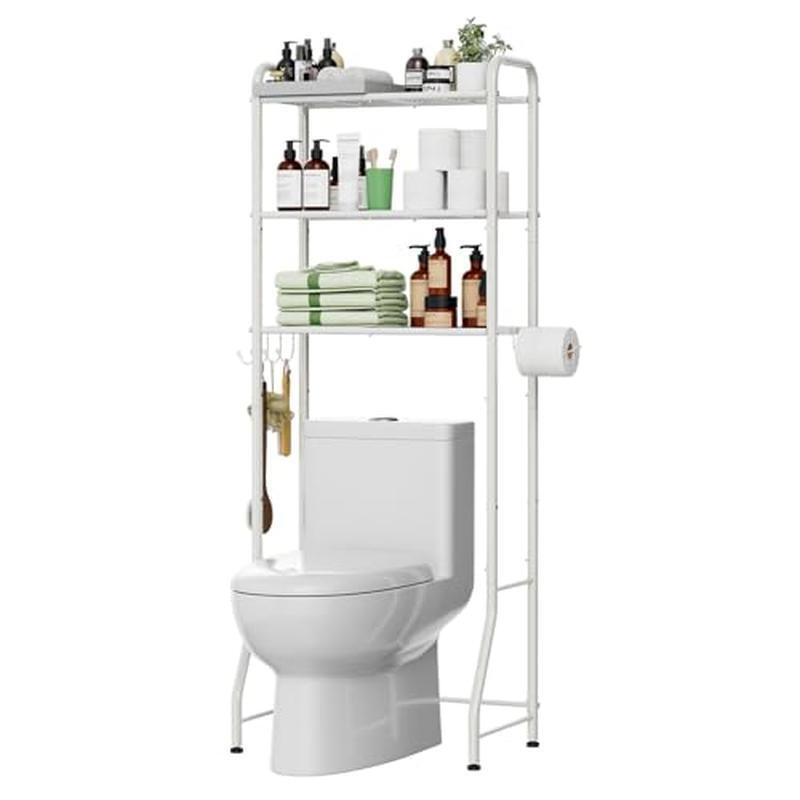 Over The Toilet Storage Rack 3 Tier Bathro Save Space Multi-functional Lockable