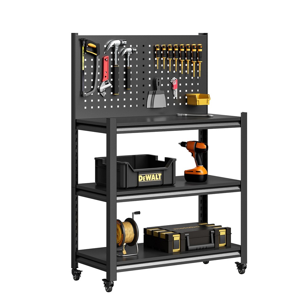 3-shelf Metal Shelving Garage Shelving Tool Boxes Tool Holder Workshop Systems