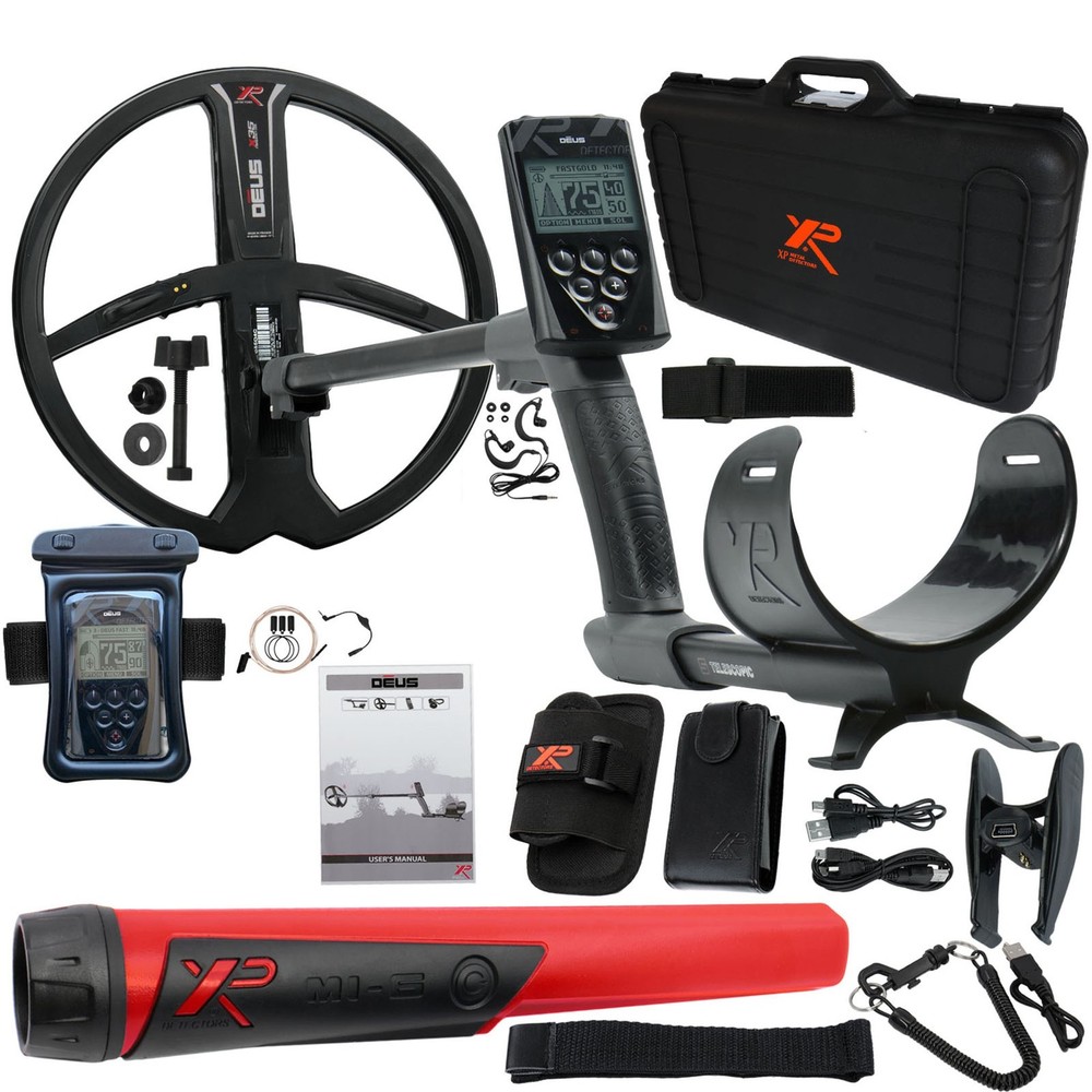 XP Deus Detector Bundle – Remote, 9" X35 Coil, MI-6 Pinpointer & Accessories!