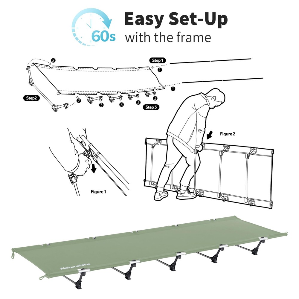 GreenWild Camping Cot, Ultralight Folding Backpacking Cot, 60-Second Easy Set...