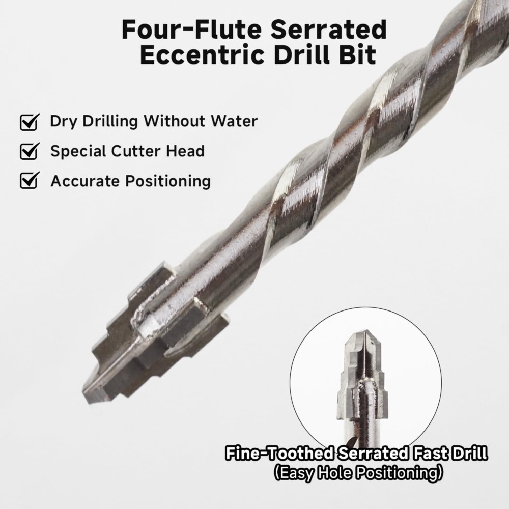 5 Pack Professional Masonry Drill Bit Set, Concrete Drill Bits, 1/4" to 1/2" ...