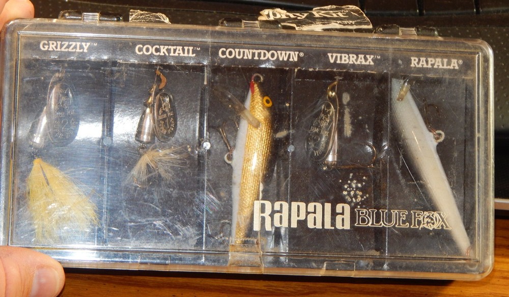 OLD RAPALA BLUE FOX KIT SIZE #1 & 2 SPINNERS GREAT COLORS 5 LURES NIB