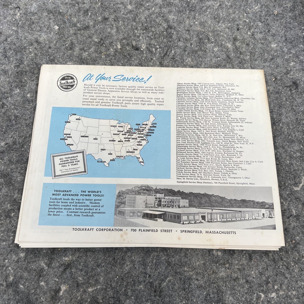 ToolKraft Power Tools Catalog 1963 Illustrated Catalog Table Saws Planers more