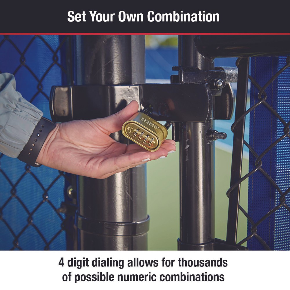 Master Lock® Resettable Combination Padlock, 2" Wide, Brass