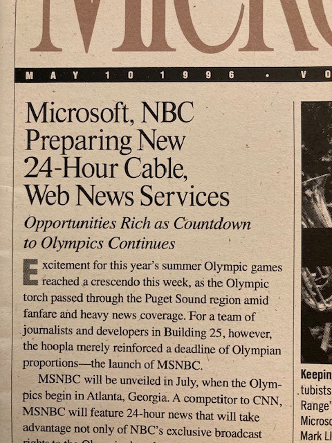 Rare May 1996 Microsoft MicroNews Preparing for MSNBC