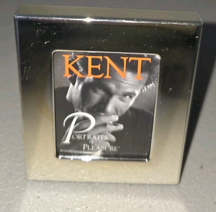 4 Vintage KENT Cigarettes Silver Plated Small Picture Frames Easel Back 2 Damage