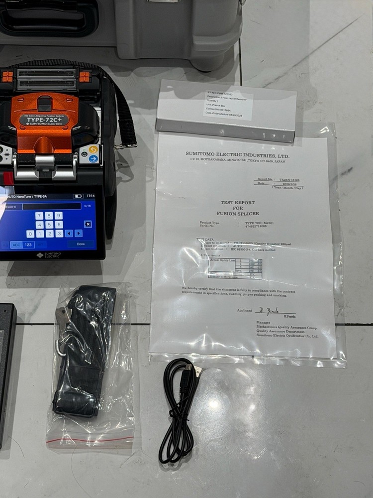 Sumitomo TYPE72C+ High Definition Aligning Splicer Complete Kit 50 Arcs