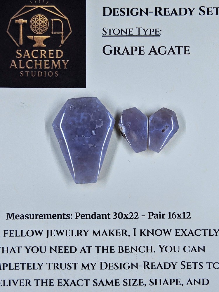 Coffin Shape - Grape Agate - Design-Ready