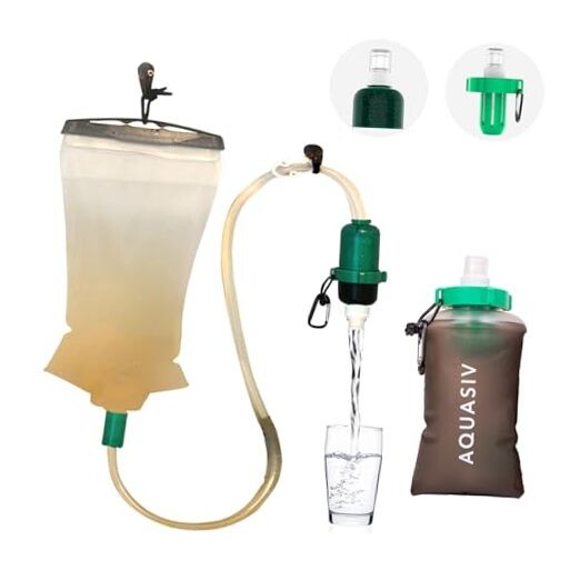 Gravity Water Filter Kit - HFM Carbon & Pre Filter, Portable Basecamp Kit