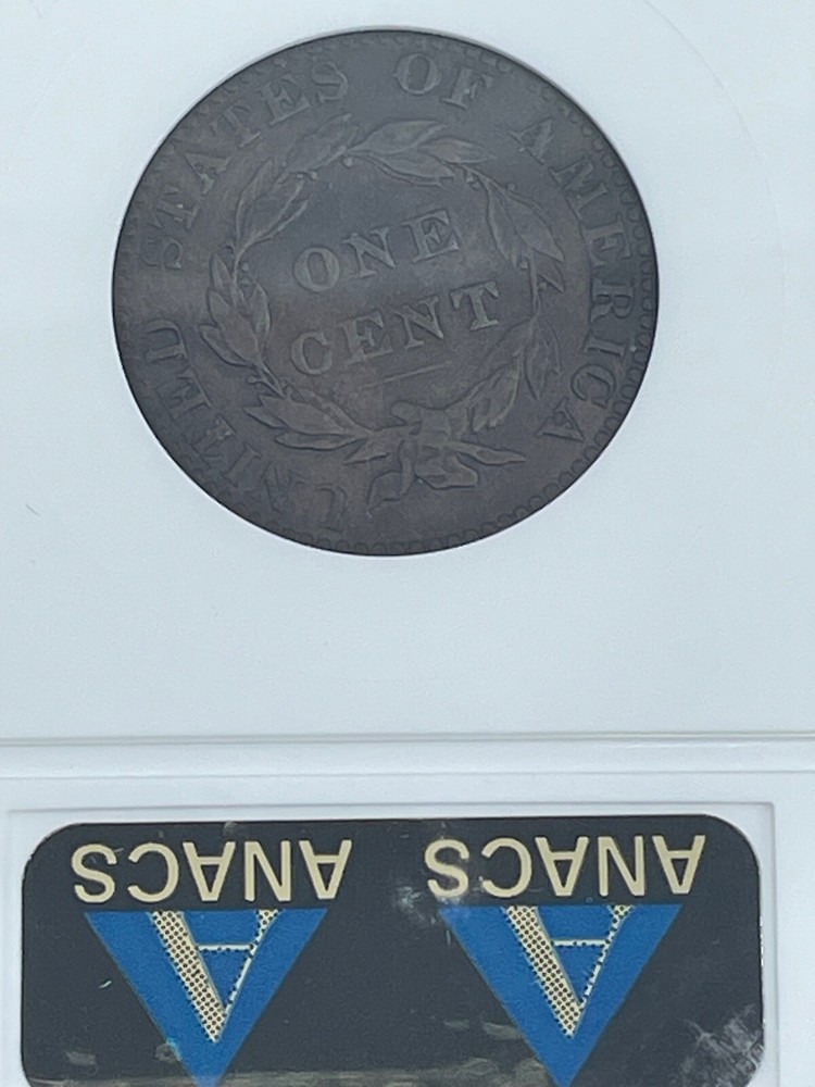1821 ANACS EF40 Details Large Cent Coronet