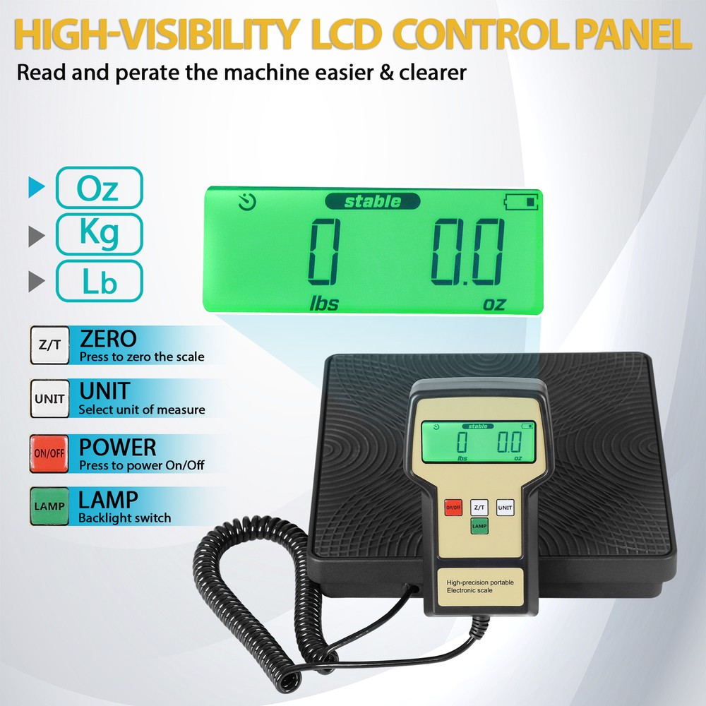220 lbs Electronic A/C HVAC Refrigerant Charging Digital Weight Scale with Case