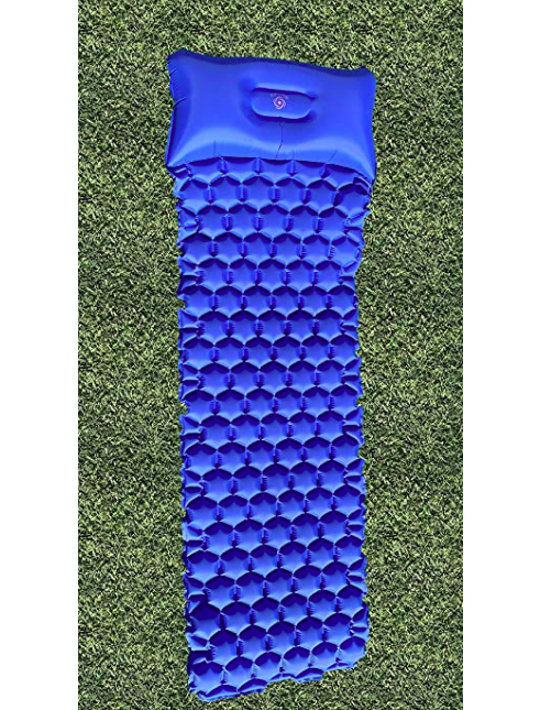 Sleeping Pad, Mat, Compact, double valve for camping blue Ultra Light