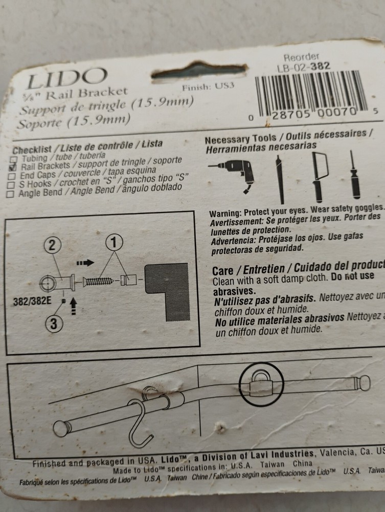 Lido Rail System Brackets 2 Pack No. 382