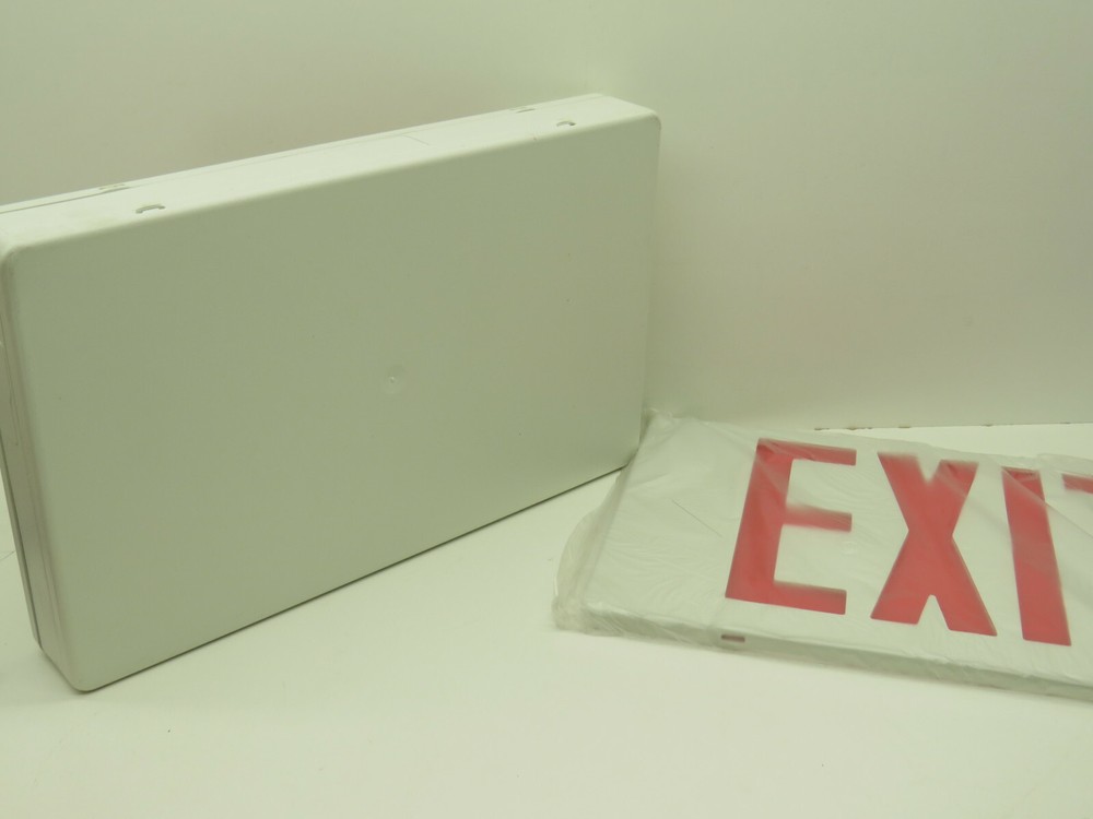 Simkar SLEDBRW Emergency Red LED Exit Light with Battery Backup 120/277V