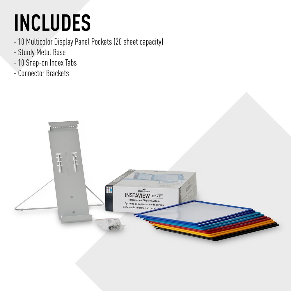 DURABLE Polypropylene Desktop Reference System, 10 Double-Sided Panels, Lette...