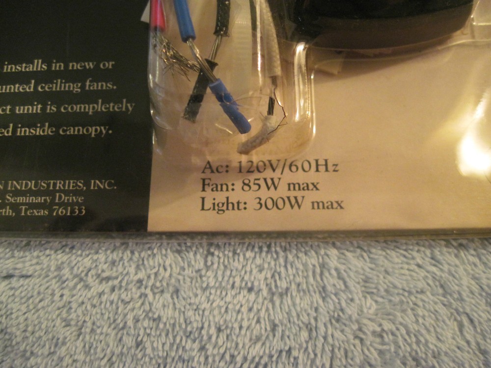 Ceiling Fan Smart Switch Wall Control Unit Encon Ind. Model EFS-1