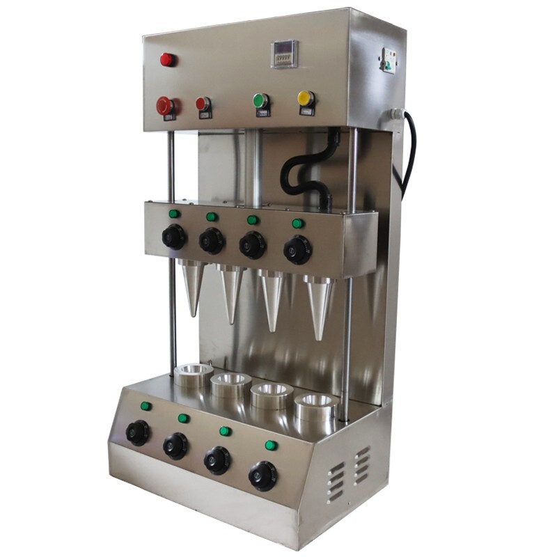 4Head Pizza Cone Forming Machine with Automatic Rotational Pizza Oven Dough Bake
