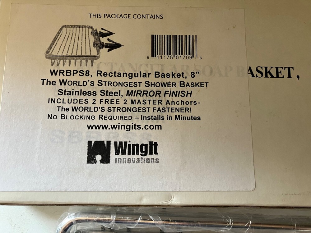 WingIt WRBPS8 Rectangular Shower Basket 8"